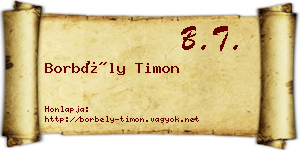Borbély Timon névjegykártya