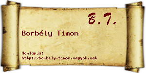 Borbély Timon névjegykártya