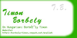 timon borbely business card